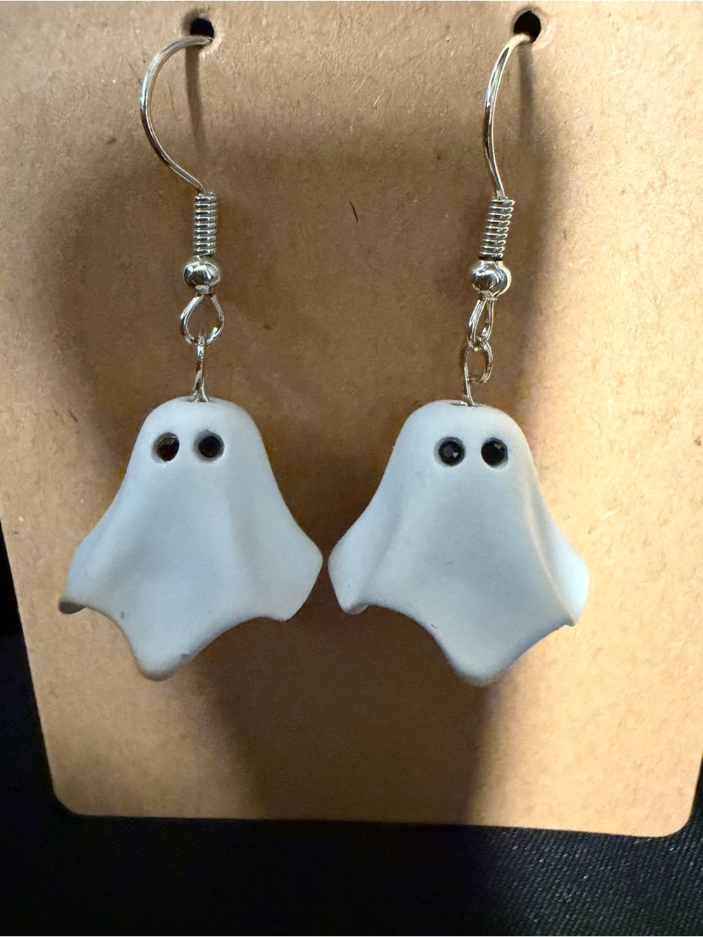 Halloween White Ghost Dangle Earrings – NEW
